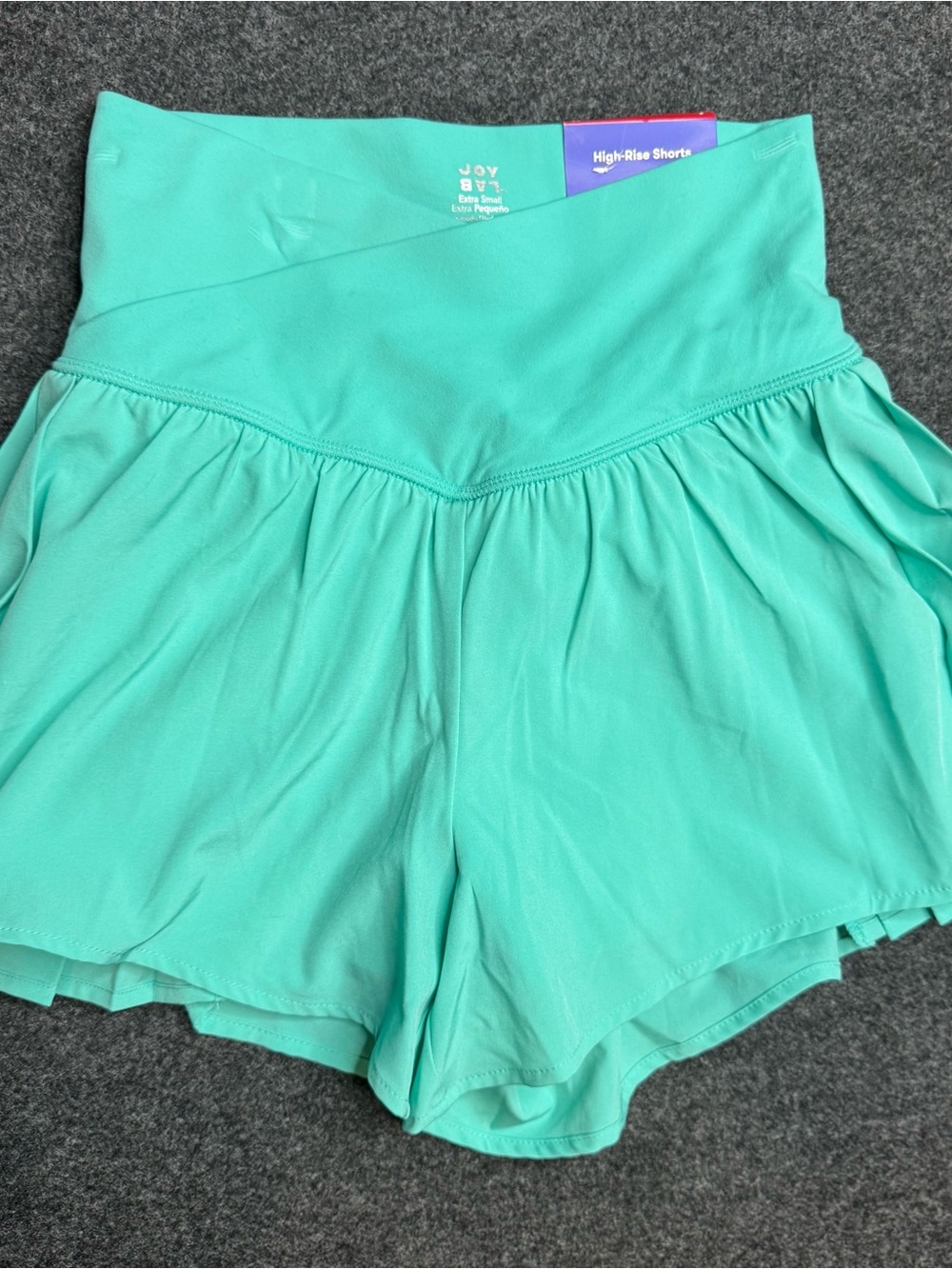 New XS JoyLab High-Waist Aqua mint Flared Women’s Shorts